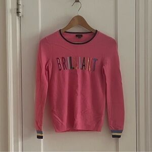 Talbots, cashmere sweater.  Can be hand washed.